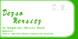 dezso mersitz business card